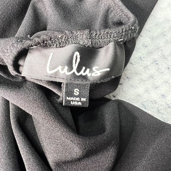 Lulus Jumpsuit Womens Small Black Sleeveless V Neck Wide Leg Cutout Back - Picture 11 of 12